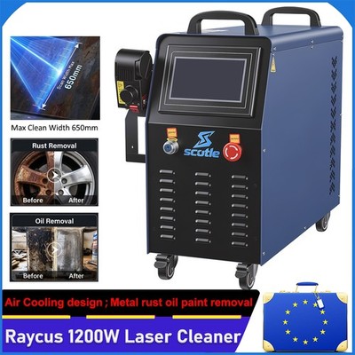 Raycus 1200W Laser Cleaning Machine 0-650mm Scan Width double pendulum for Metal