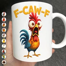 Personalized  Chicken F-Caw-F Mug, F-Caw-F Chicken Humor Mug