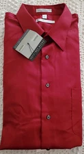 Geoffrey Beene XXL, 18 Nk, 34/35 Sl New w/ Tags Cinnabar Red Wrinkle Free Shirt