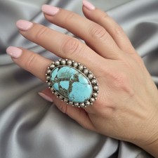 Turquoise and Sterling Silver Statement Ring