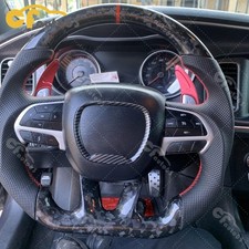 Black Forged Carbon Fiber Sport Steering Wheel For 2015-2022 Chrysler 300 300c Black Forged Carbon Fiber Sport Steering Wheel For 2015-2022 Chrysler 300 300c