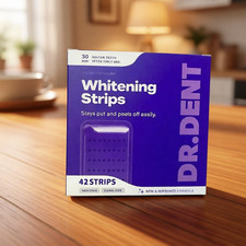 DR.DENT Purple Whitening Strips Peroxide Free Gentle Teeth Whitening 42 Ct