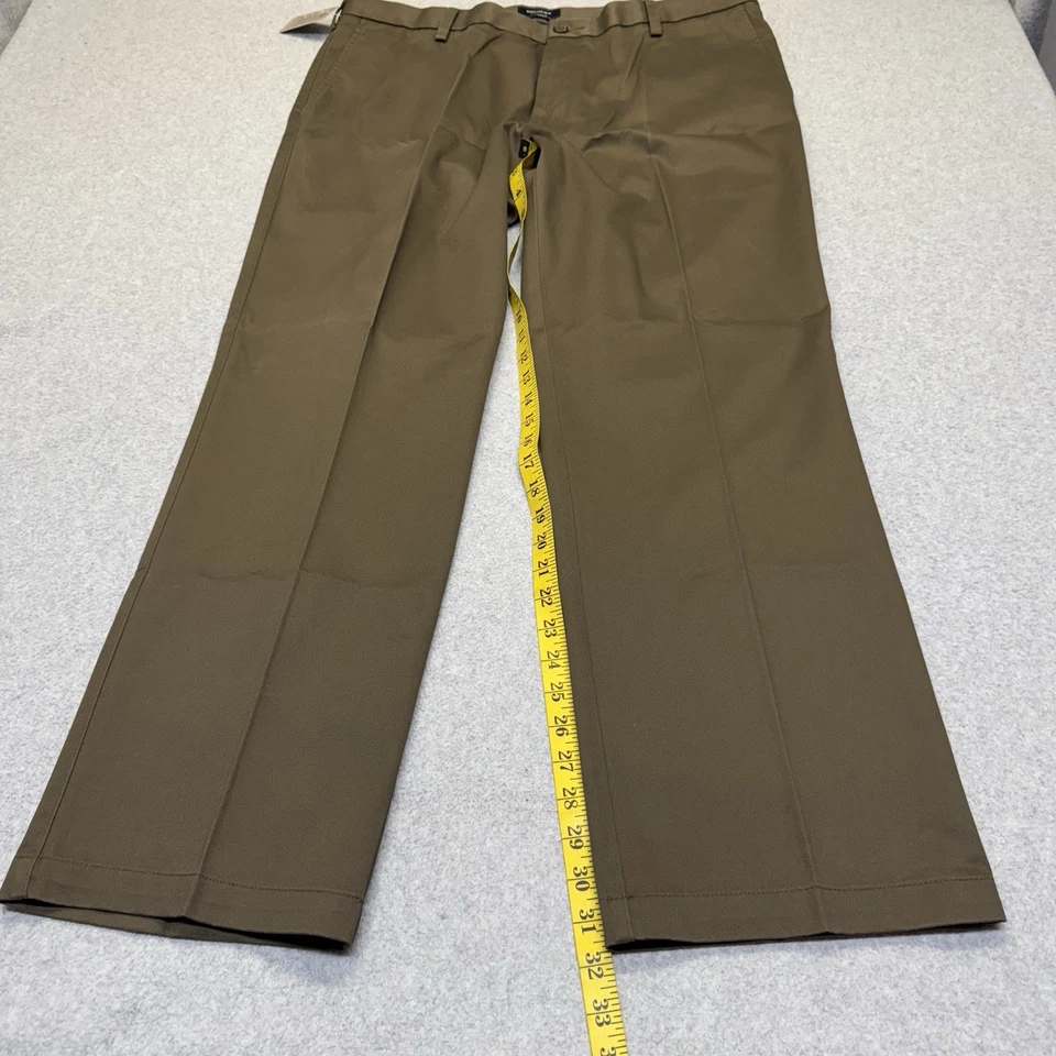 Dockers Signature Khaki Pants Mens 40X32 Flat Front Straight Fit D2 Brown NWT - Image 2 of 4
