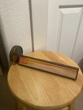 VINTAGE 1970'S STAINED GLASS AND BRASS DOUBLE WHEEL KALEIDOSCOPE NICE ONE!