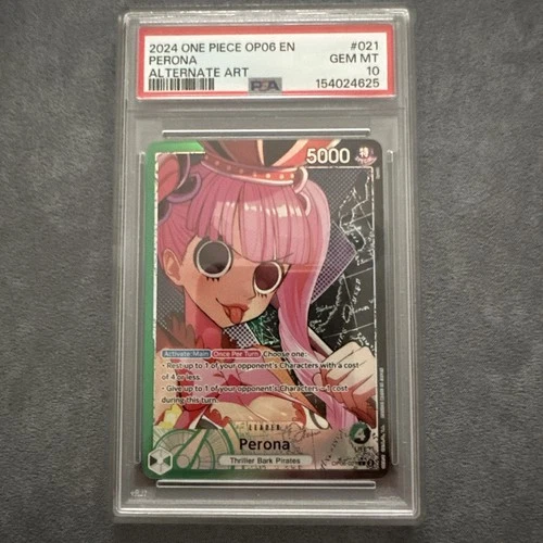 2024 One Piece OP06 EN #021 Perona Alternate Art PSA 10