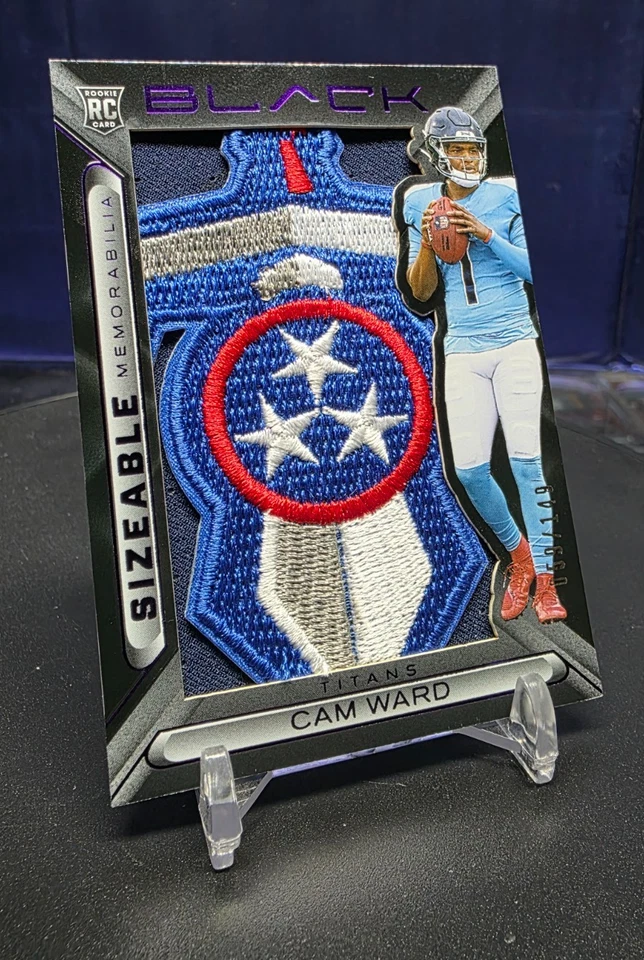 2025 Panini Black Sizeable Memorabilia Cam Ward Titans Patch Logo* READ🔥 - Image 3 of 4