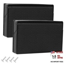 2-Pack RV Exterior Power Outlet Cover Plate  Weatherproof Seal  Black