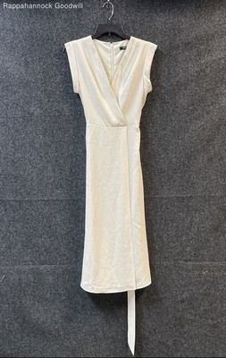 BCBG Max Azria Women's Gardenia Surplice V-Neck Sleeveless Midi Dress Sz 6 NWT