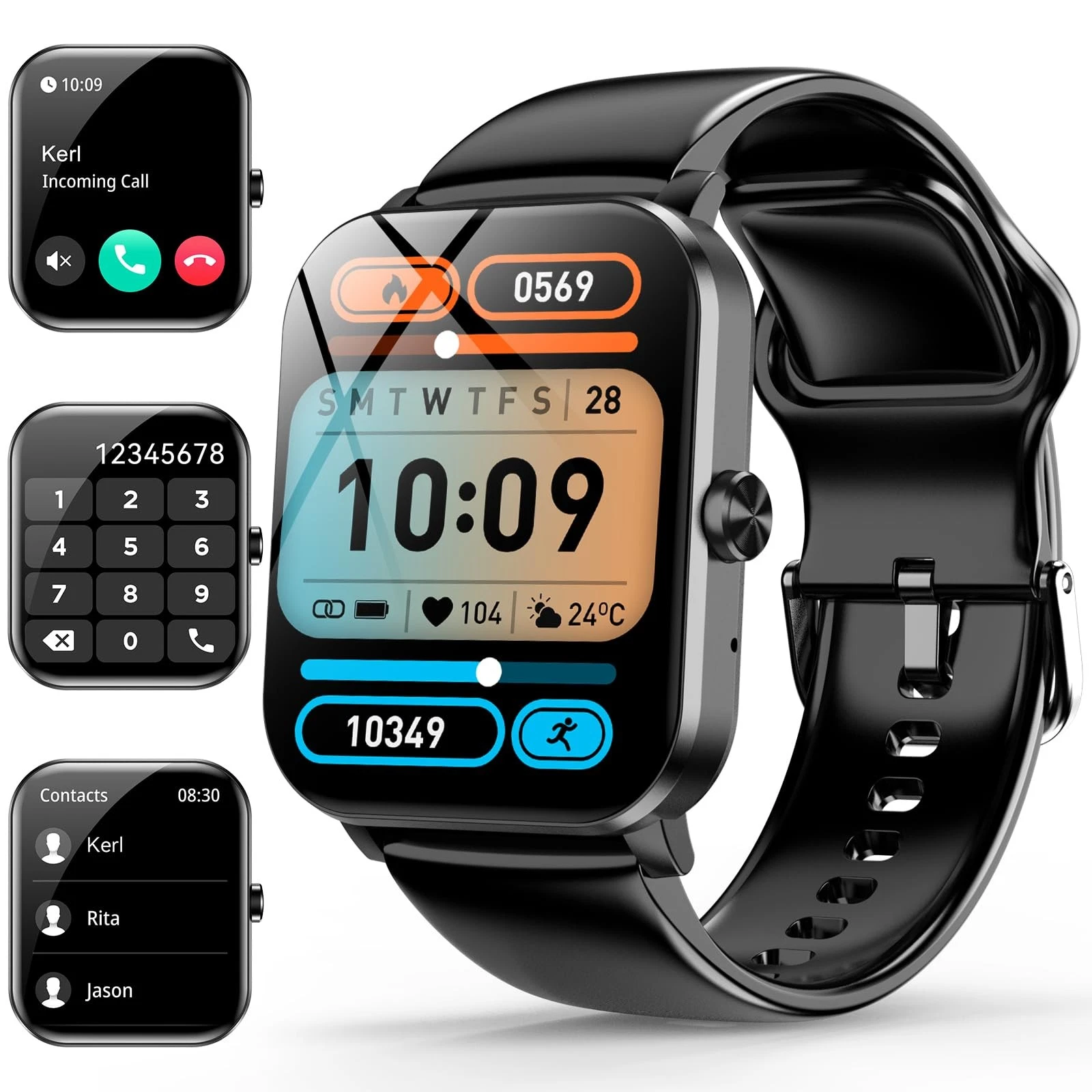 1.85 Smart Watch Bluetooth Calls Heart Rate Fitness Tracker IP68