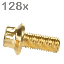 128 wheel bolts M7x16 stainless steel Goldlook for BBS Rial Schmidt O.Z. Dynatech