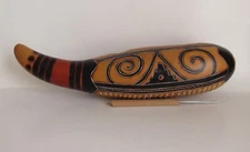 Peruvian Guiro Musical Percussion Instrument With Scraper 12 1/2"H
