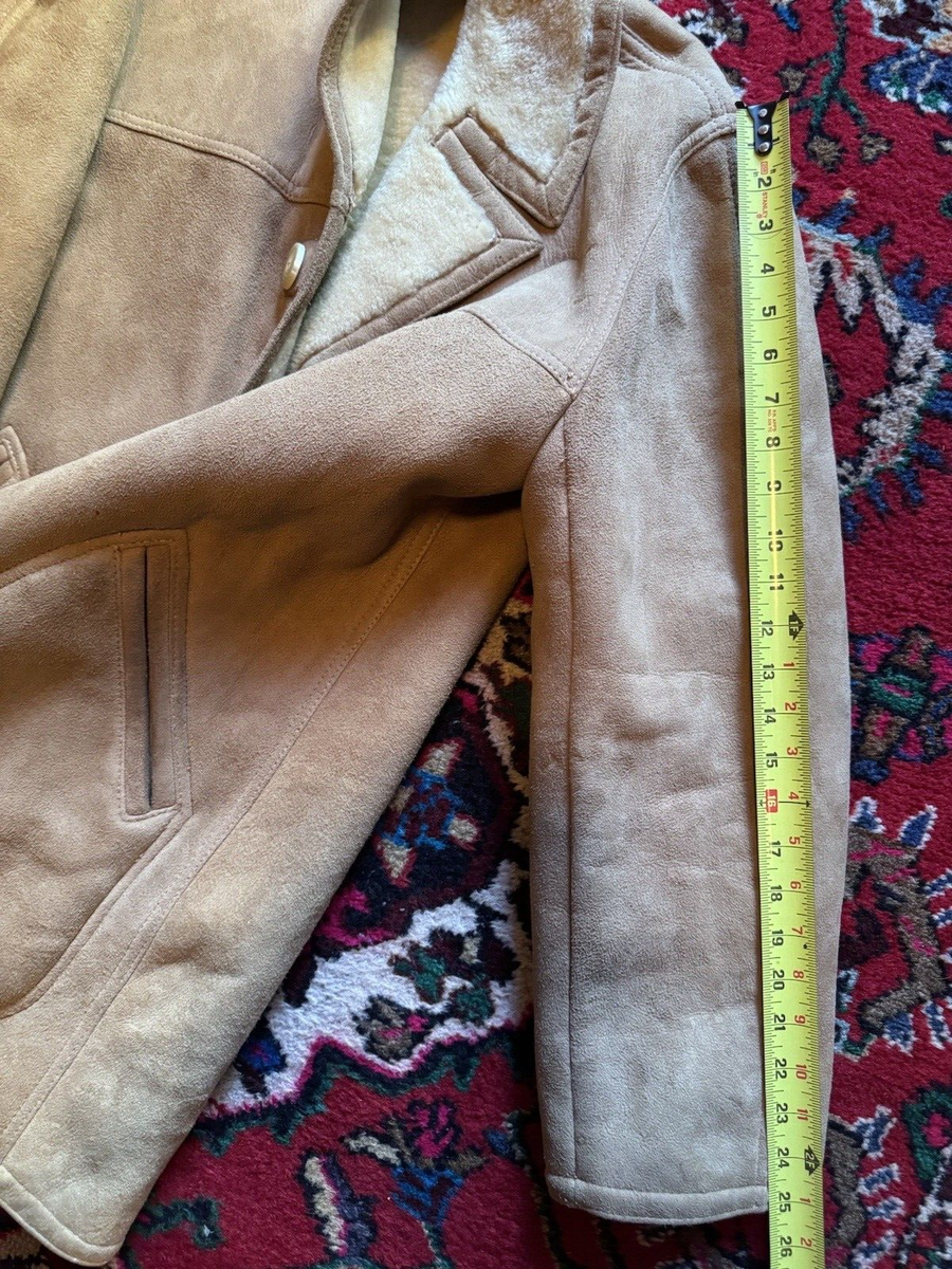 Sawyer of Napa Clipper Shop Shearling Coat 40 Mens Sheepskin