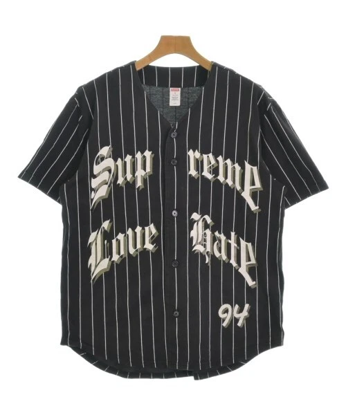 T shirt Supreme/coupé et cousu noir (motif rayures) S 2200486353029