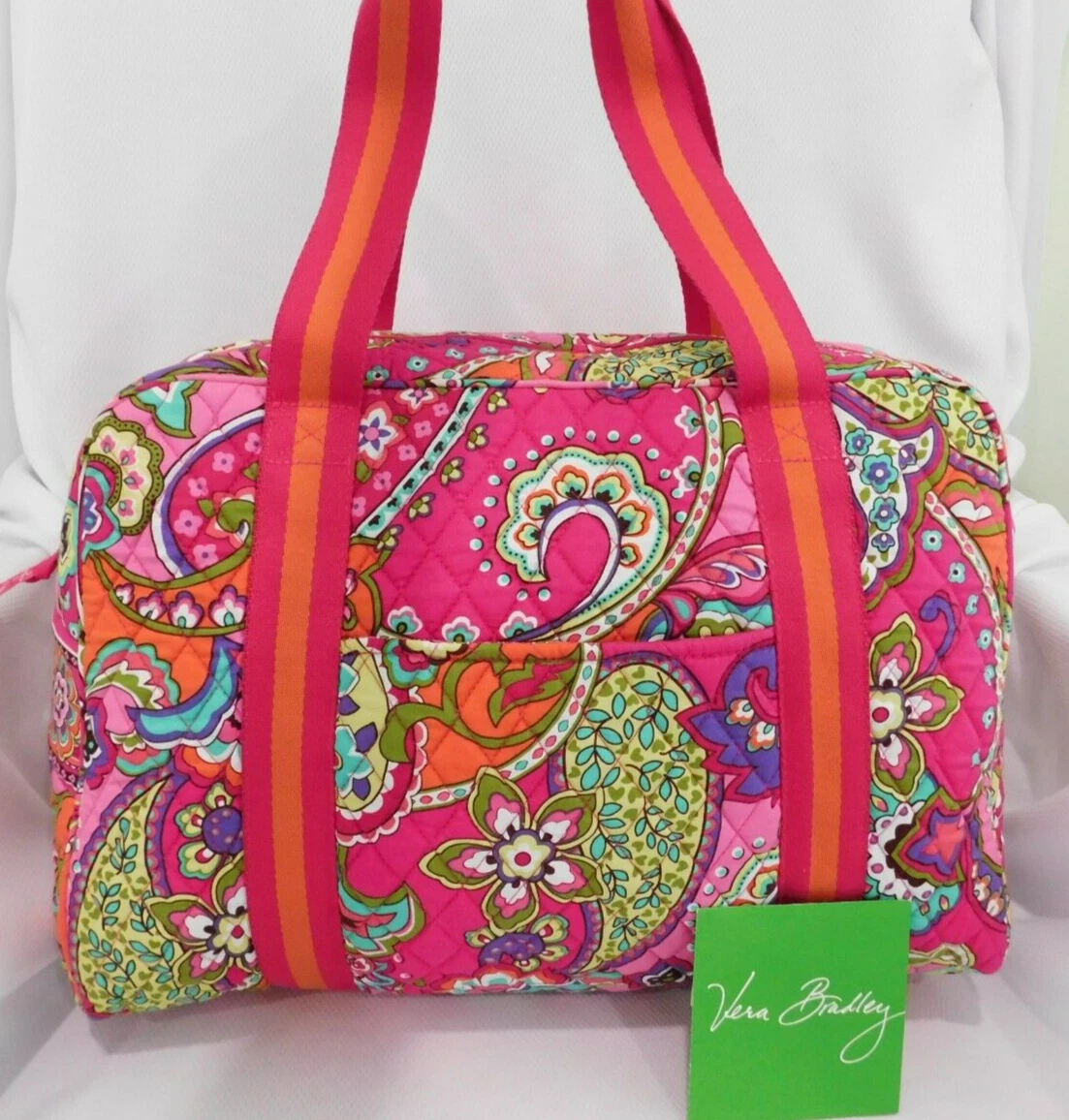 VERA BRADLEY Sport Duffel with Yoga Mat Sleeve Pink Swirls