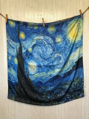 Quadratischer Schal Viskose Und Seide Muster Der Nacht Stern- Vincent Van Gogh - Bild 1 von 4