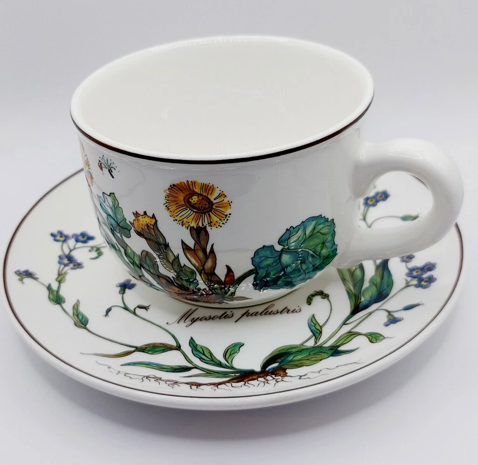 "Botanica" от Villeroy & Boch плоская чашка и блюдце комплект желтый/фиолетовый/зеленый/коричневый - Изображение 3 из 4