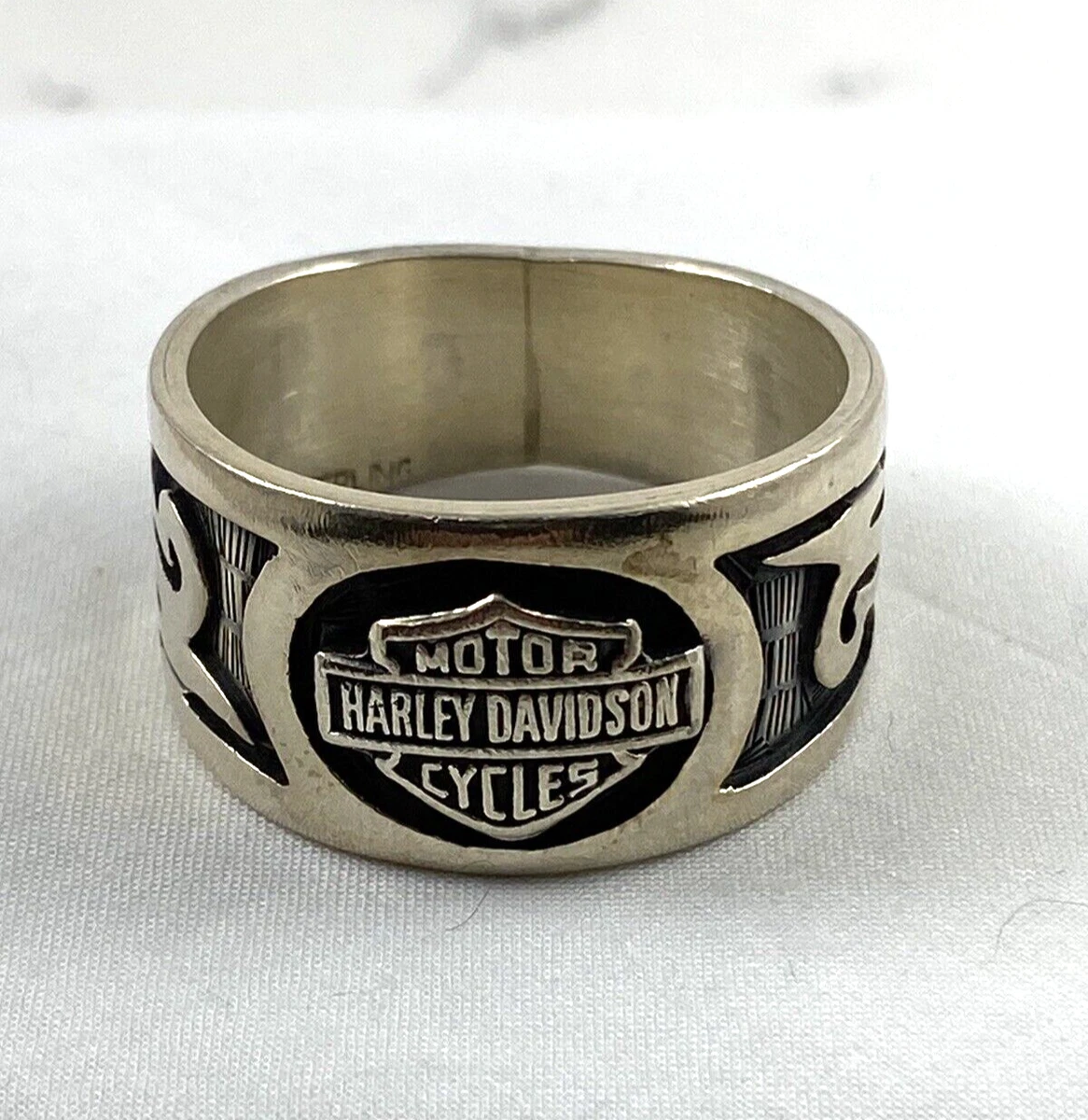 Vintage HARLEY DAVIDSON Cigar Band Style Ring Size 15 eBay