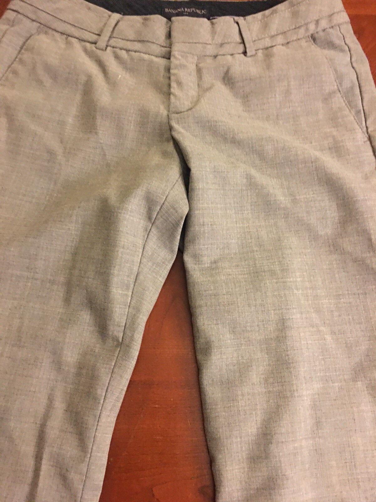 BANANA REPUBLIC Stretch Solid Light Gray Pants Ca… - image 1