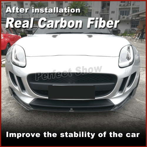 Fit for Jaguar F Type X152 2015-2018 REAL Carbon Fiber Front Bumper Lip Spoiler  - Bild 8 von 12
