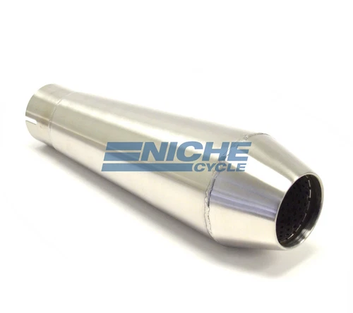 12" Stainless Steel Performance Motorcycle Muffler Reverse Cone  2.25"