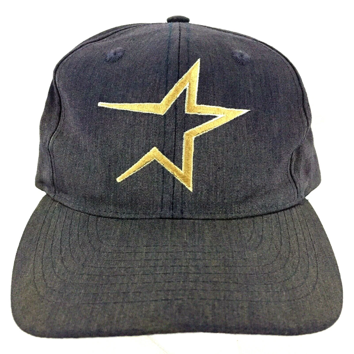 Vtg 90s Houston Astros Hat Gold Star Logo Snap Back MLB Baseball Retro Dad  Cap