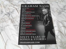 GRAHAM NASH - Lovely colour tour flyer 60 years of songs & stories THE HOLLIES,
