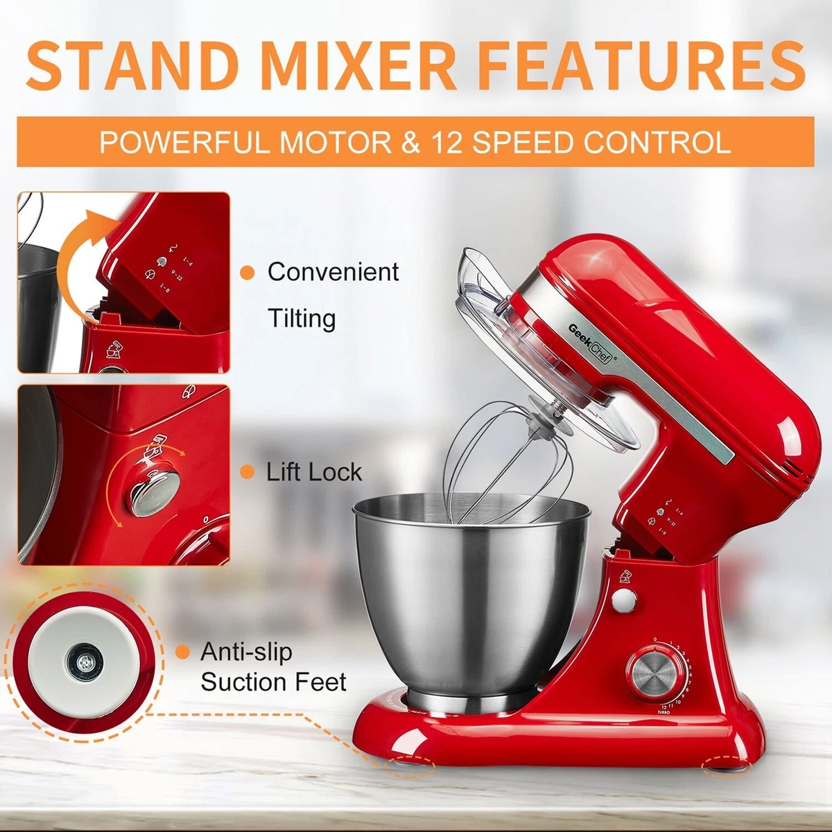 Better Chef 1.5-Quart 5-Speed White Residential Stand Mixer in the