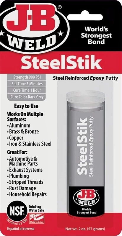 NEW JB WELD 8267 STEELSTICK REPAIR PUTTY STICK BLACK EPOXY GLUE ADHESIVE  5456231 43425267009