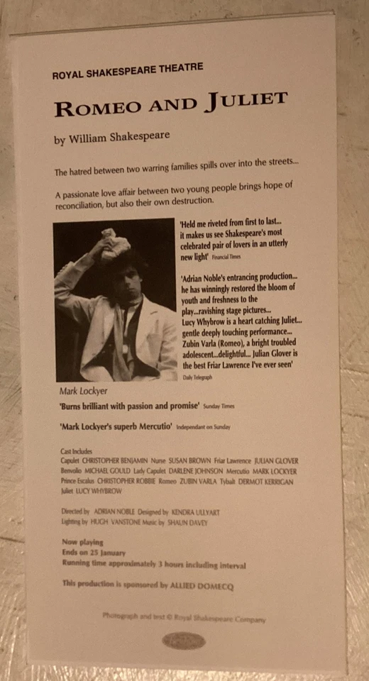 GB QEII 1995 Globe Romeo & Juliet Benham Silk Numbered FDC Stratford SHS Cat £15 - Image 4 of 4