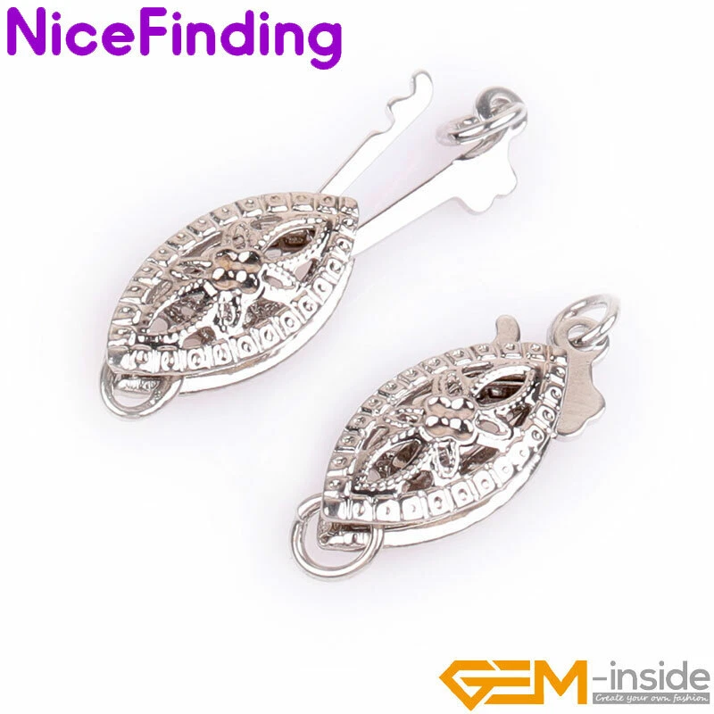 14K Gold Filled Fish Oval Filigree Clasps Pearl Necklace Bracelet For Connector - Image 3 of 4