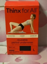 💕 THINX Waist Super Absorbency Black Reusable Period Underwear🆕Size L 32-34