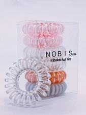 Hair Coils Ties - Invisibobble 6pc-Hair Ring -Traceless Spiral Ties- Strong Hold
