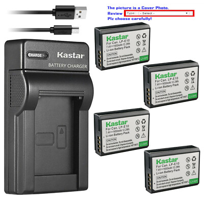 Kastar Battery Slim Charger for Canon LP-E10 LC-E10 Canon EOS 2000D 3000D Camera