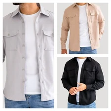 Coastal Overshirt Men's Long Sleeve Classic Fit Button-Up - Medium, Large, XL