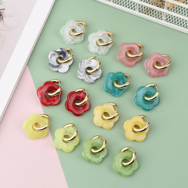 Acrylic cheap flower earrings