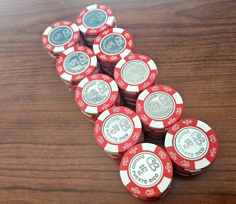 Lot 100 NEW 1980s CERROMAR BEACH CB $5 COIN Casino chip DORADO Puerto Rico poker