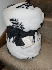 Moose Theme Oversized Microplush Throw by HD Designs * Brand New * Size 5' X 6'