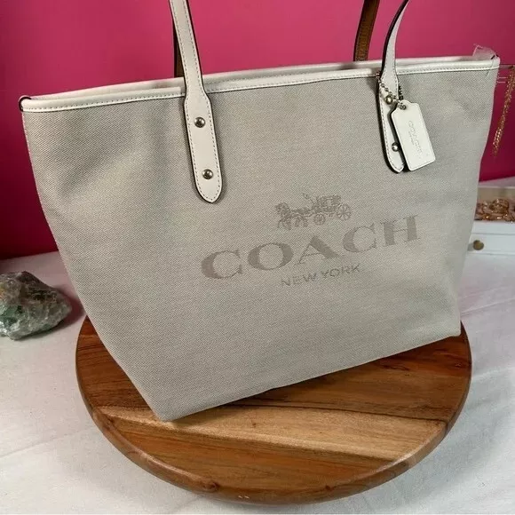 Coach city zip tote with horse and carriage hot sale