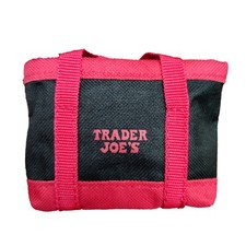 Trader Joes Black Red Micro Tote With Grocery Bag 2 In 1 Mini Limited Edition