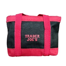 Trader Joes Black Red Micro Tote With Grocery Bag 2 In 1 Mini Limited Edition
