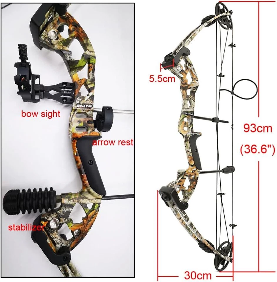 Archery Compound Bow Fishing Set 30-55lbs Bowfishing Reel Shooting Hunting RH LH - Image 4 of 4