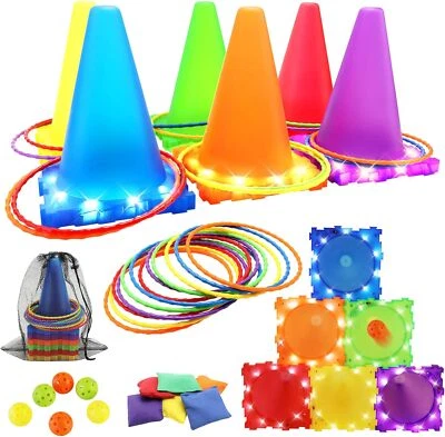 VATOS Light Up Wurfspiele Outdoor Spiele Garten-Spiele für Kinder ab 3 Jahren