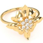 Classy Diamond Encrusted Cocktail Ring In 14k White Gold — photo 4