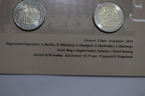 ðŸ§ðŸ‡©ðŸ‡ª GERMANY 5x 2 EURO 2010 BREMEN IN FOLDER B79 #247 - Picture 3 of 5
