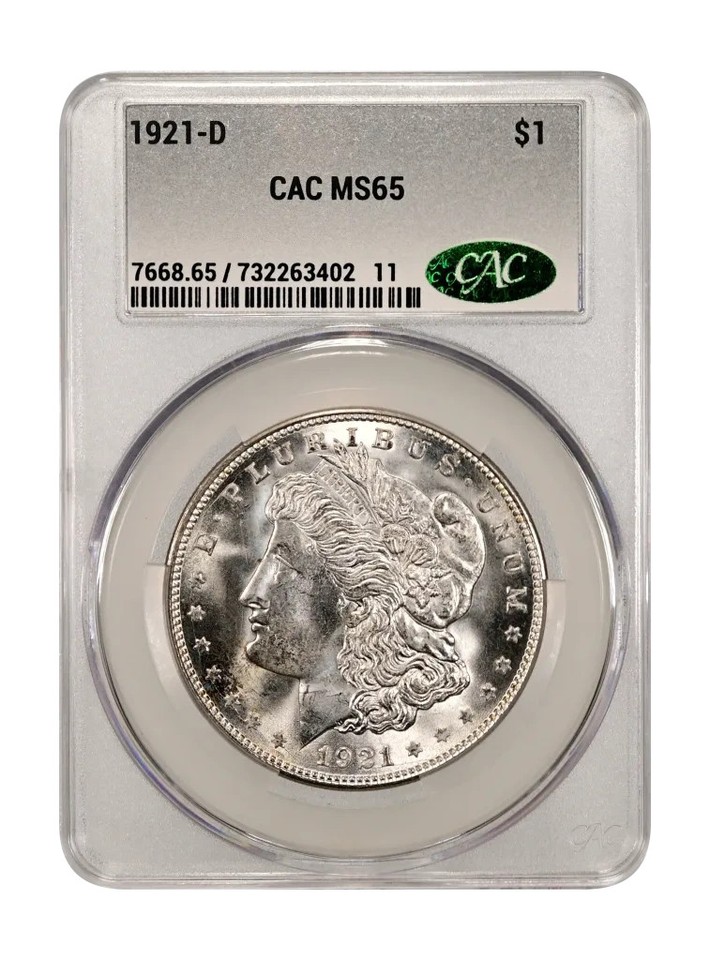 1921-D Morgan Silver Dollar CAC Grading (CACG) MS 65 | eBay