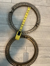 Two Vintage 1920s Lugwig 1 Piece Cast Metal Banjo Flanges- 13" x 10 3/8"
