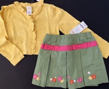 NWT Girls 3/4 Gymboree TEA TIME AFTERNOON Pleated SKORT Cardigan 2pc Vintage