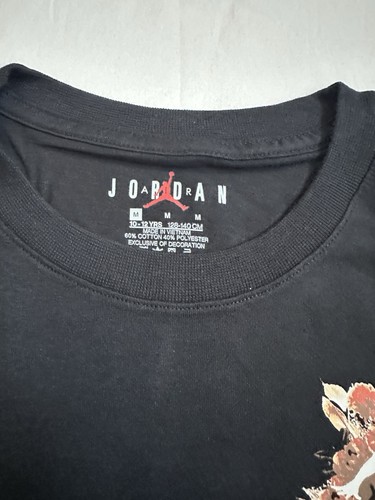Nike Air Jordan Jumpman Girls Floral Graphic Short Sleeve Black NEW FREE SHIPPI - Picture 3 of 5