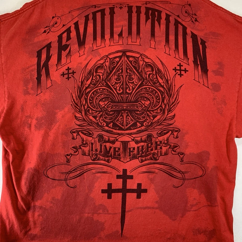 Y2k MMA Elite TAPOUT UFC Flocado Flor de Lis Jumbo Impresión AOP Aflicción Logo Foto 4 de 4