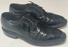 VINTAGE HANOVER MASTERFLEX BLACK LEATHER WINGTIPS MEN'S 1OD 03303238 USA MADE